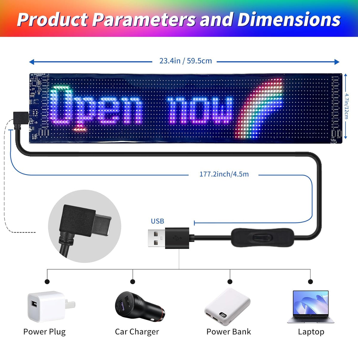 Car Matrix Led Display with Remote control and App control mobile application