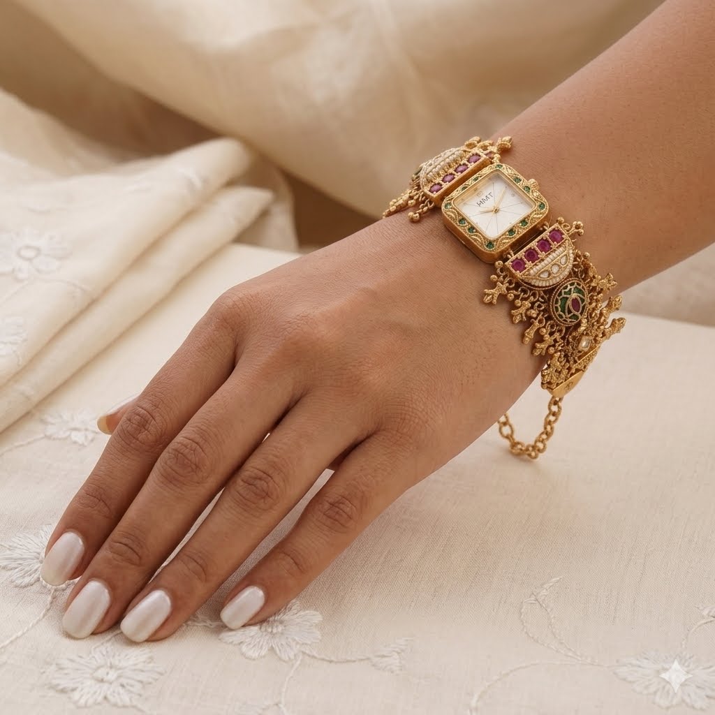 Kashmiri Rectangular Bridal Watch – (BUY 1 GET 1 FREE )