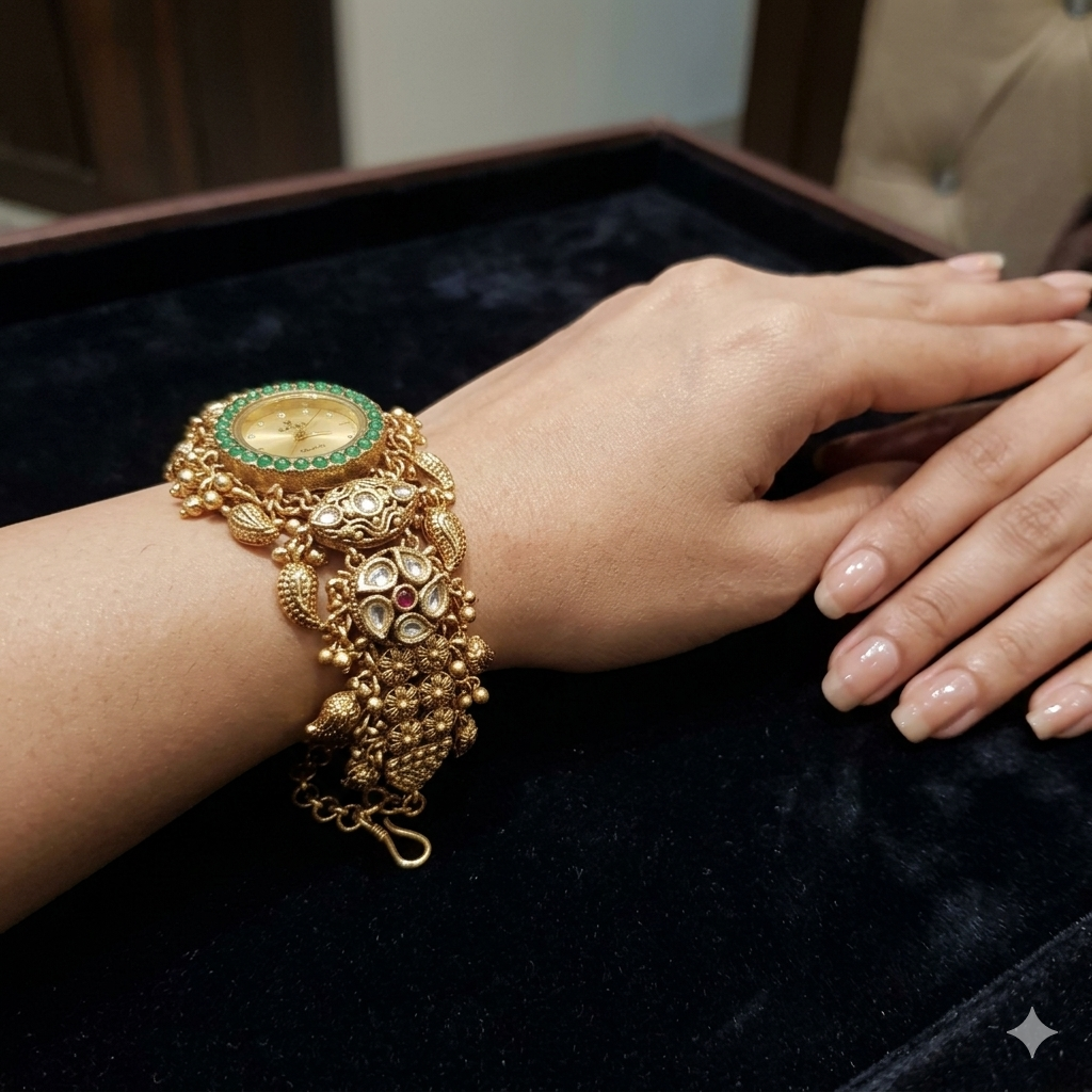Kashmiri Heavy Bridal Watch –(BUY 1 GET 1 FREE )