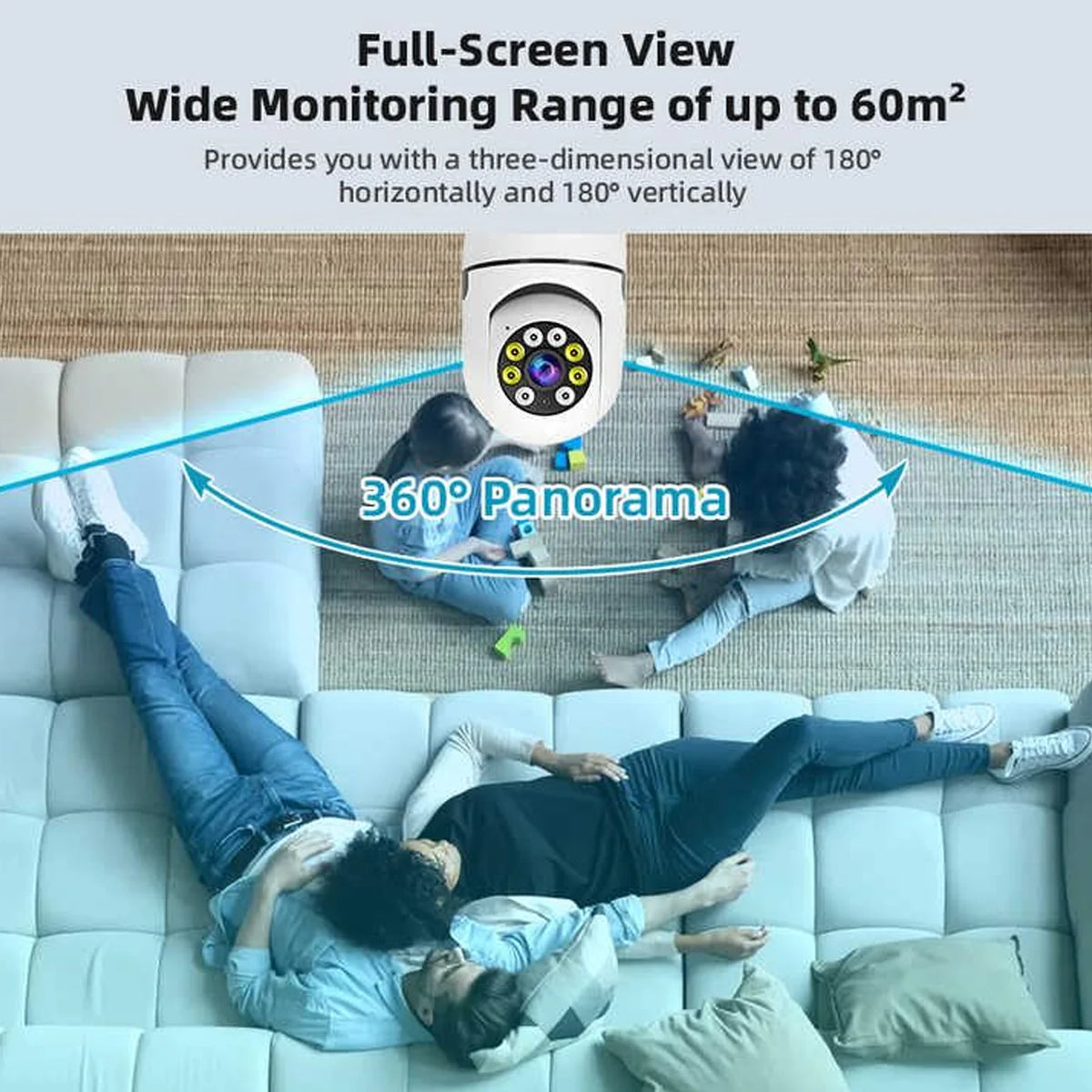 Bulb Camera 360 1080p WiFi Auto Rotation Fish Eye 360 Degree Panoramic Mini Lamp IR CCTV 1080p Home Security…  (Pack of 2)