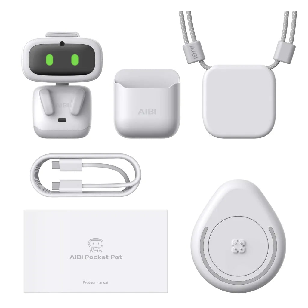 AI Pocket Wearable Robot, ChatGPT Powered AI Companion with Voice Commands, Emotional Interaction, Singing & Dancing, Magnetically Attaches to Anywhere, White | Pocket
