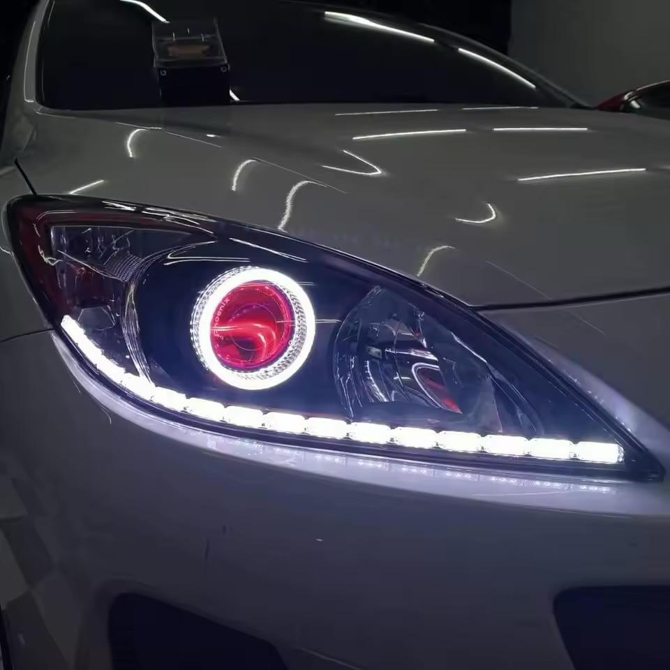 AutoBizarre 2Pcs 3 Inch LED Angel Eyes Halo Ring Headlight Shrouds Cover Mask 5D Crystal RGB DRL Lights with Mobile Application Control for All Cars, Vans, SUVs, etc