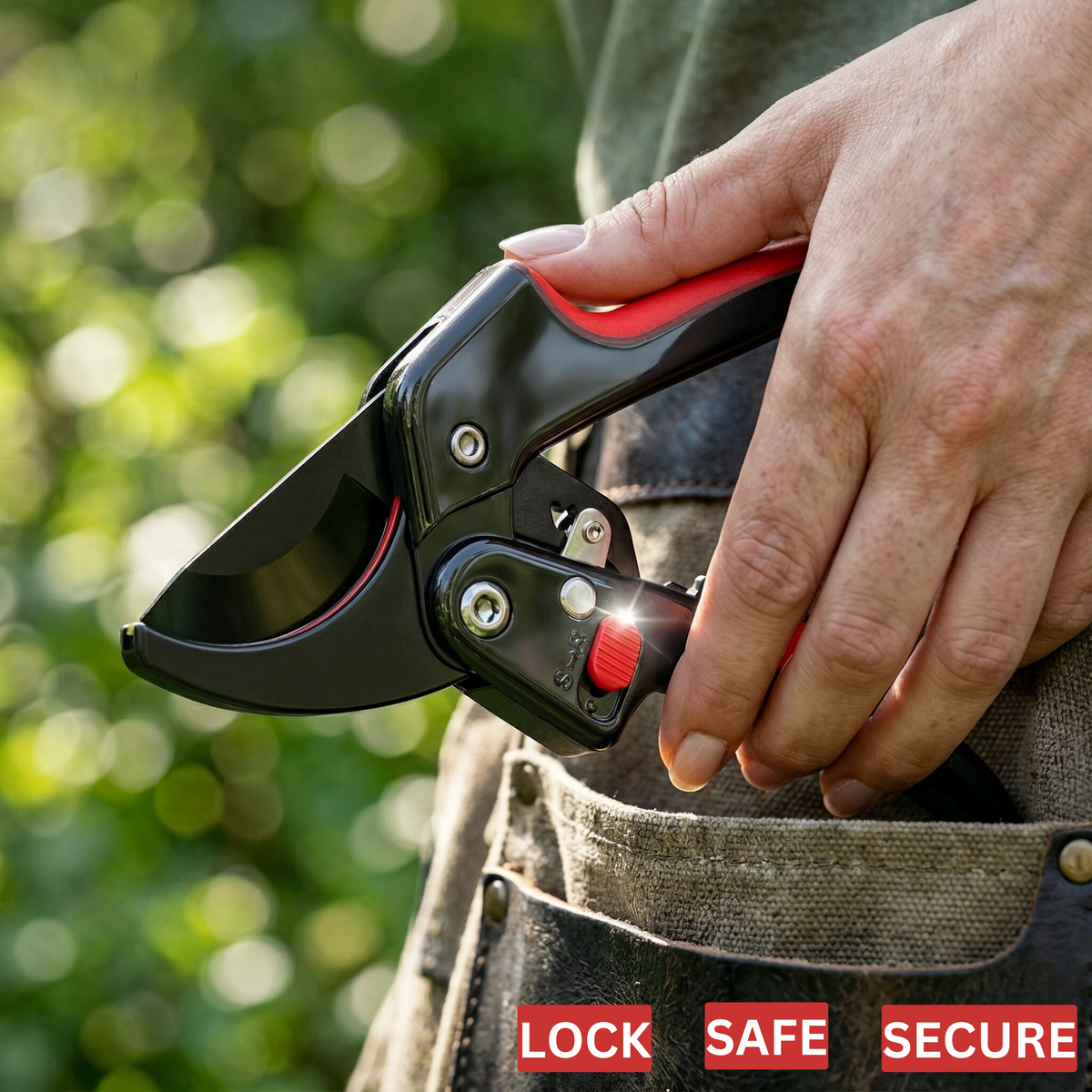 Professional Pruning Shears SK5 Steel Blade | Garden Secateurs Cutter | Heavy Duty Plant Trimming Tool with Safety Lock