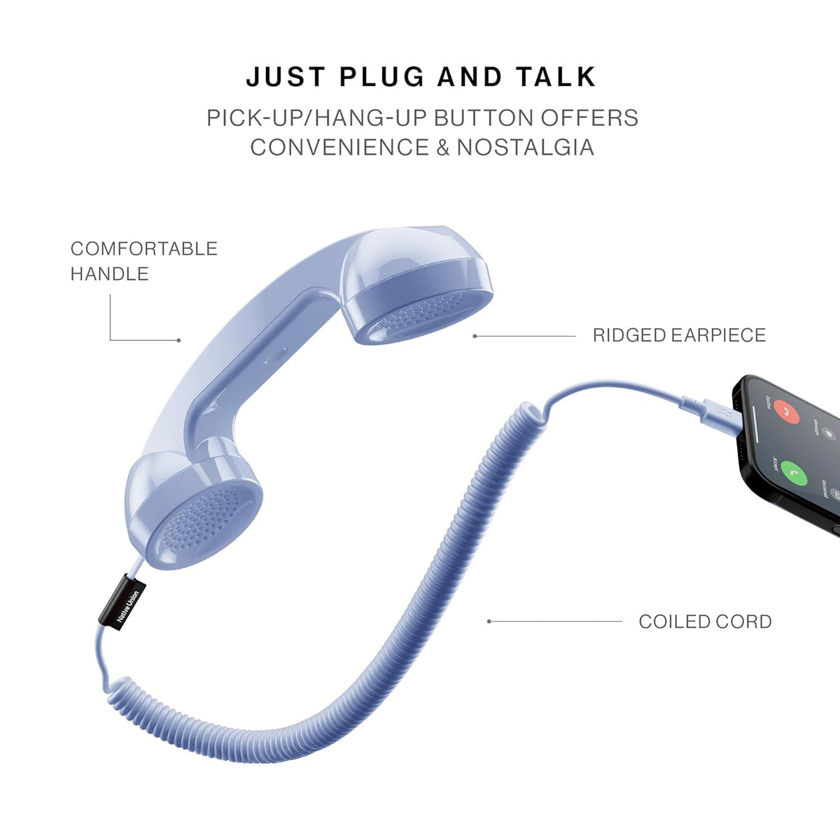 🎙️✨ Retro Type-C Handset Native Union POP Phone Slate The Thoughtful Handset For Modern Devices