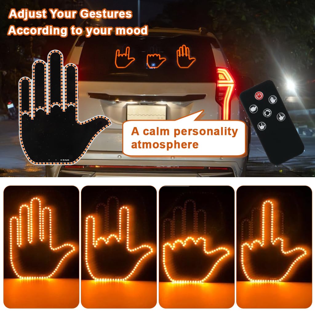 (Pack of 2) Gesture Control Display Light for Car – 4 Emotion Signals