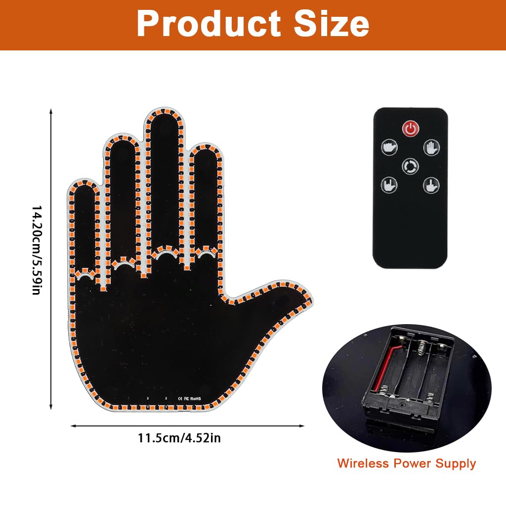 (Pack of 2) Gesture Control Display Light for Car – 4 Emotion Signals