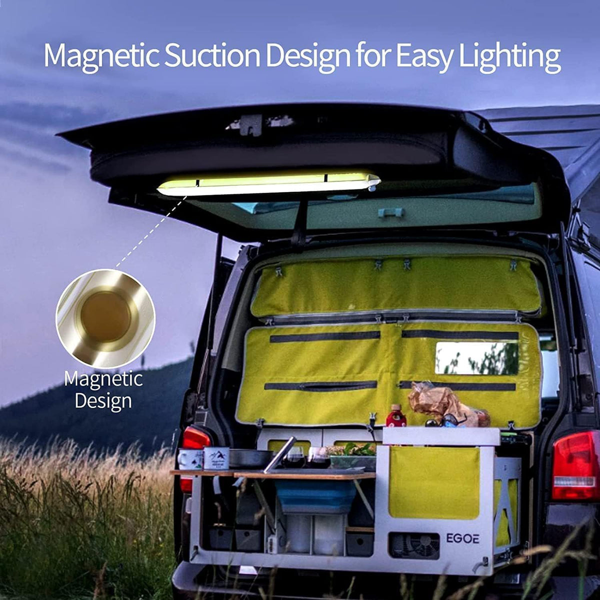 Rechargeable Camping Light Bar, IP66 Waterproof LED Tube, TPU Ultralight Electric Light, 2000mAh Foldable Inflatable Outdoor Tent Light for...