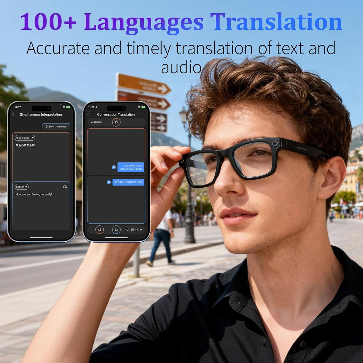 AI Smart Glasses with 8MP Camera, 4K Video & HD Photo, Bluetooth Audio, AI Voice Assistant (BUY 1 GET 1 FREE)