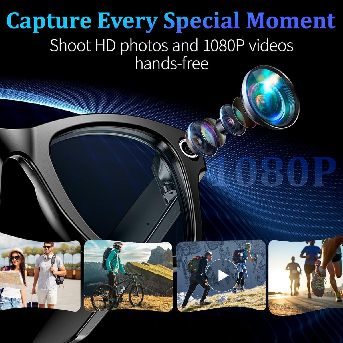 AI Smart Glasses with 8MP Camera, 4K Video & HD Photo, Bluetooth Audio, AI Voice Assistant (BUY 1 GET 1 FREE)