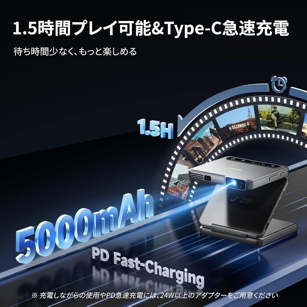 Portable Pocket ZIPs Projector, Ultra Lightweight 9.8 oz 280 g, Compact Short Focus, Trifold, DLP, 720P,, 1080P, Autofocus, Auto Keystone Correction, Mirroring