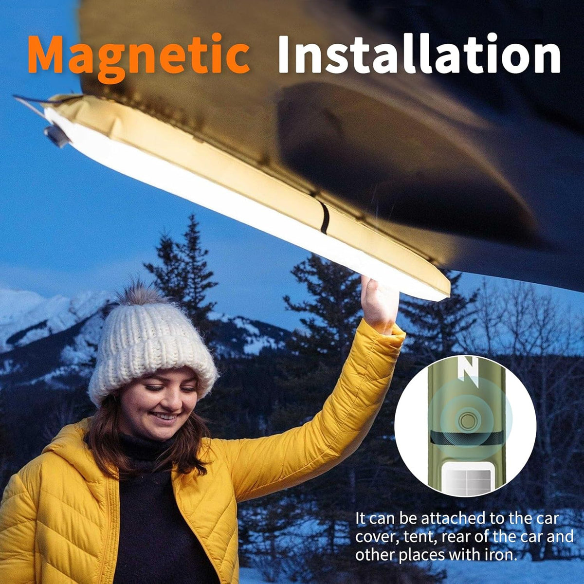 Rechargeable Camping Light Bar, IP66 Waterproof LED Tube, TPU Ultralight Electric Light, 2000mAh Foldable Inflatable Outdoor Tent Light for...