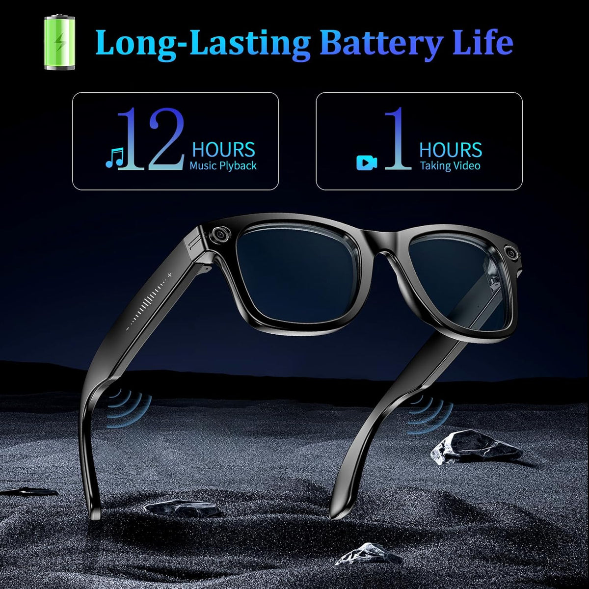 AI Smart Glasses with 8MP Camera, 4K Video & HD Photo, Bluetooth Audio, AI Voice Assistant (BUY 1 GET 1 FREE)