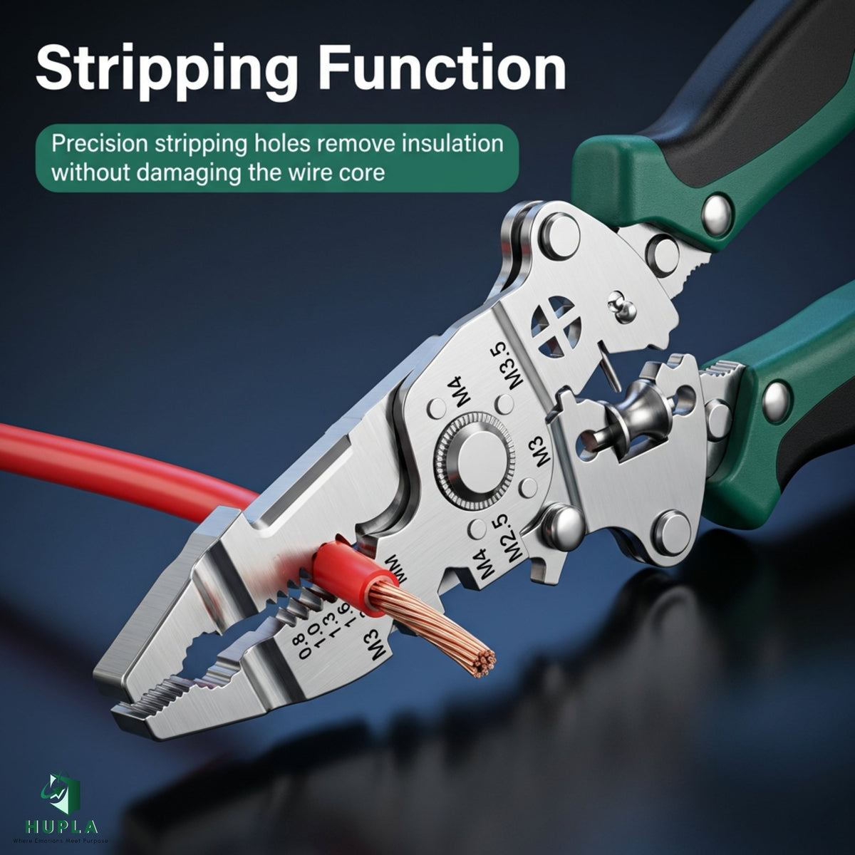 9 in 1 Multifunction Wire Stripper Plier with Electric Test Pen | Foldable Combination Tool for Electricians