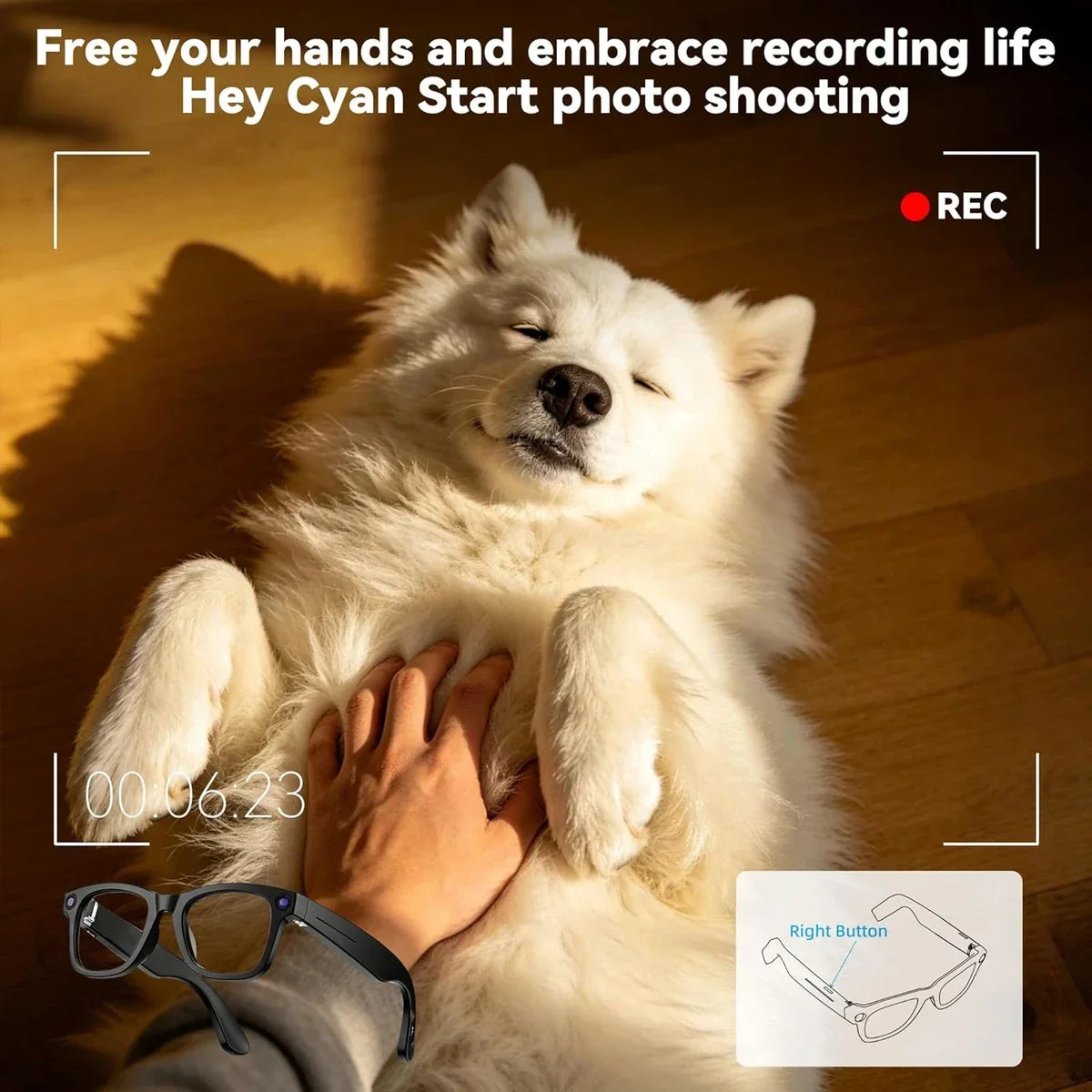 AI Smart Glasses with 8MP Camera & Bluetooth Calling