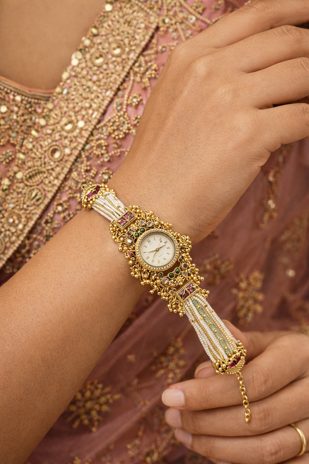 Kashmiri Pearl Bracelet Watch for Women – (BUY 1 GET 1 FREE )