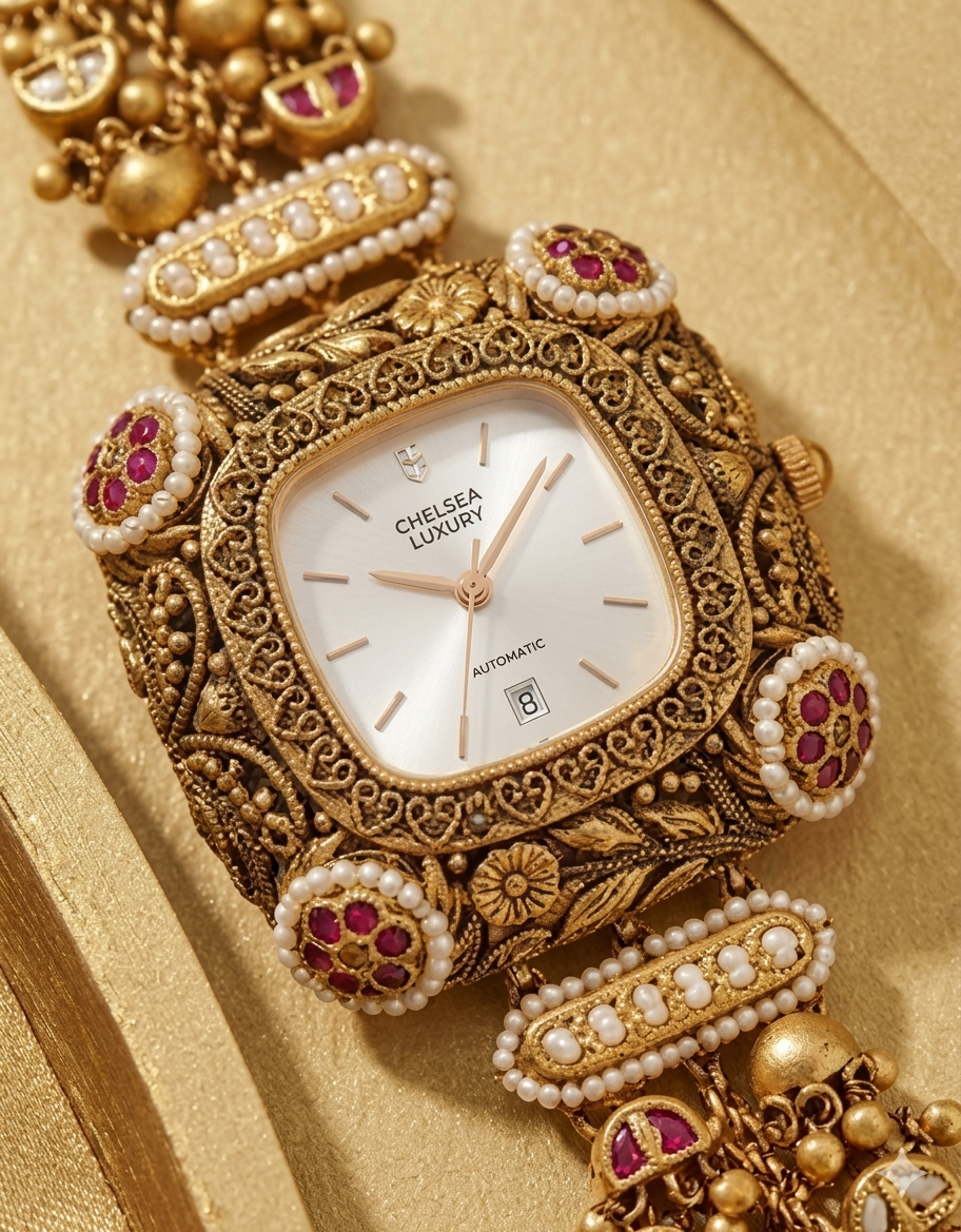 Kashmiri Vintage Gold Bracelet Watch for Women (BUY 1 GET 1 FREE )
