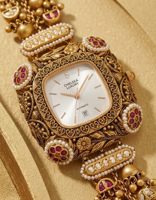 Kashmiri Vintage Gold Bracelet Watch for Women (BUY 1 GET 1 FREE )