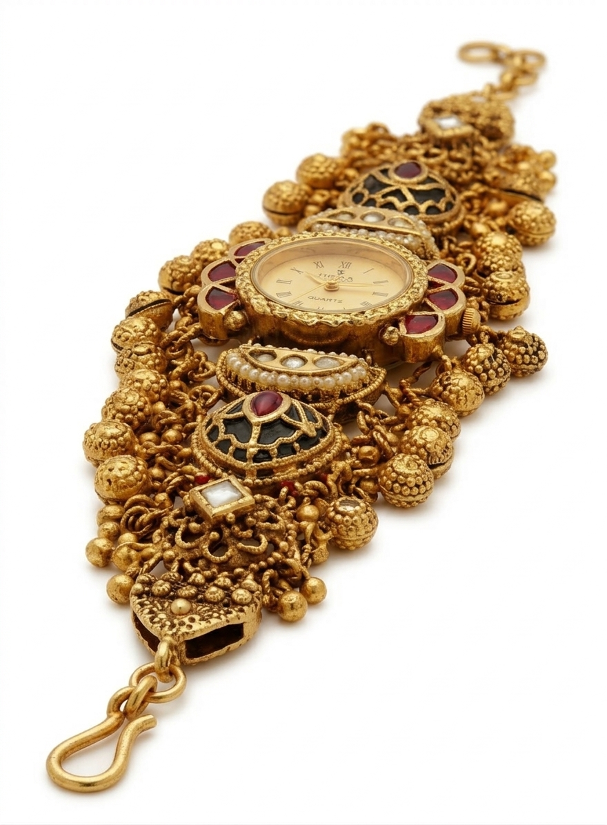 Kashmiri Royal Vintage Gold Bracelet Watch for Women (BUY 1 GET 1 FREE )