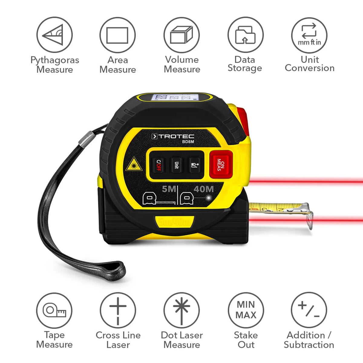 3 in 1 Laser Measuring Tape ( BUY 1 GET 1 FREE )