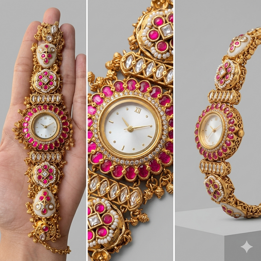 Handcrafted Rajwadi Heritage Watch(BUY 1 GET 1 FREE )