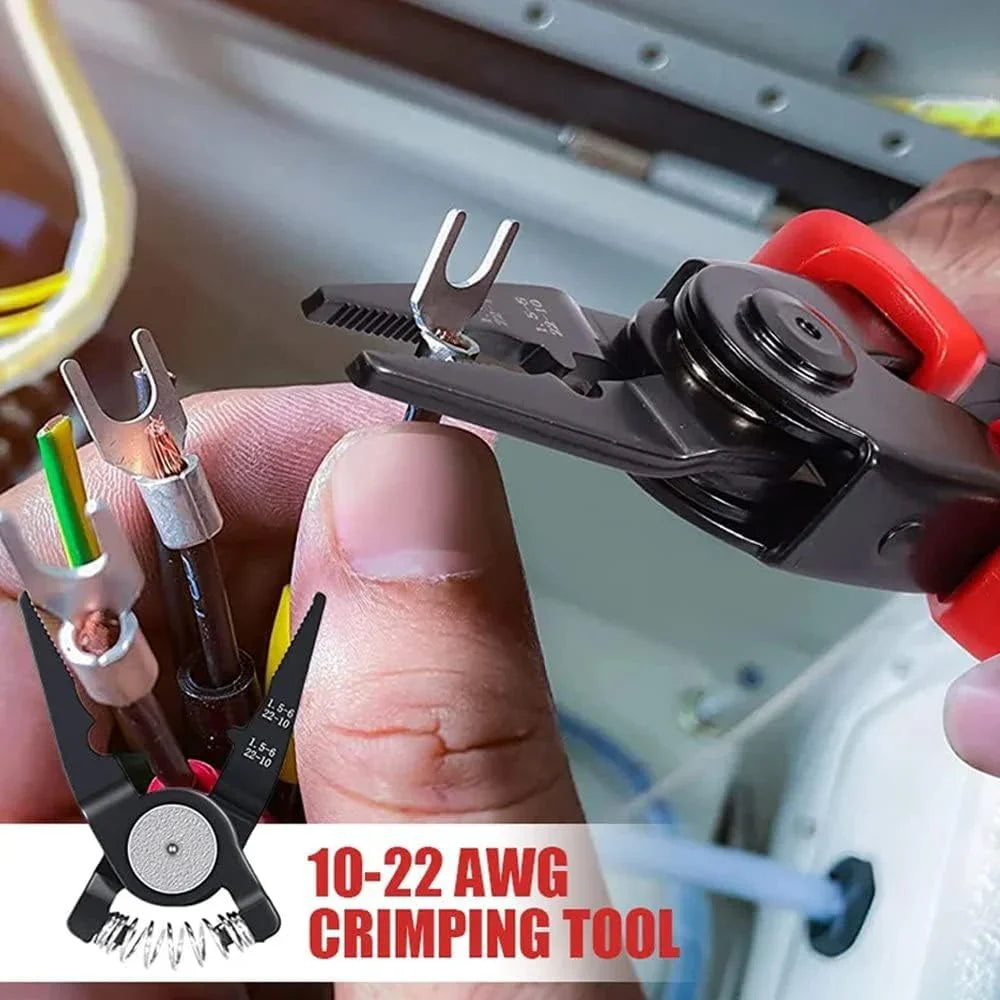 5-in-1 Multi-Function Electrician Plier Set | Wire Stripper, Crimper, Cutter & Sheet Metal Shear | 10–22 AWG